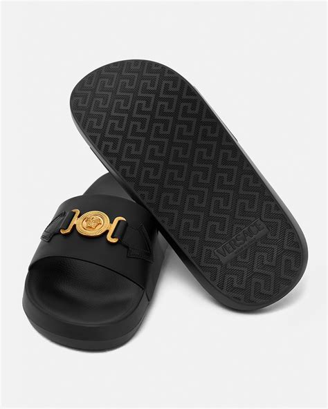 black and gold versace slides|versace slides for women.